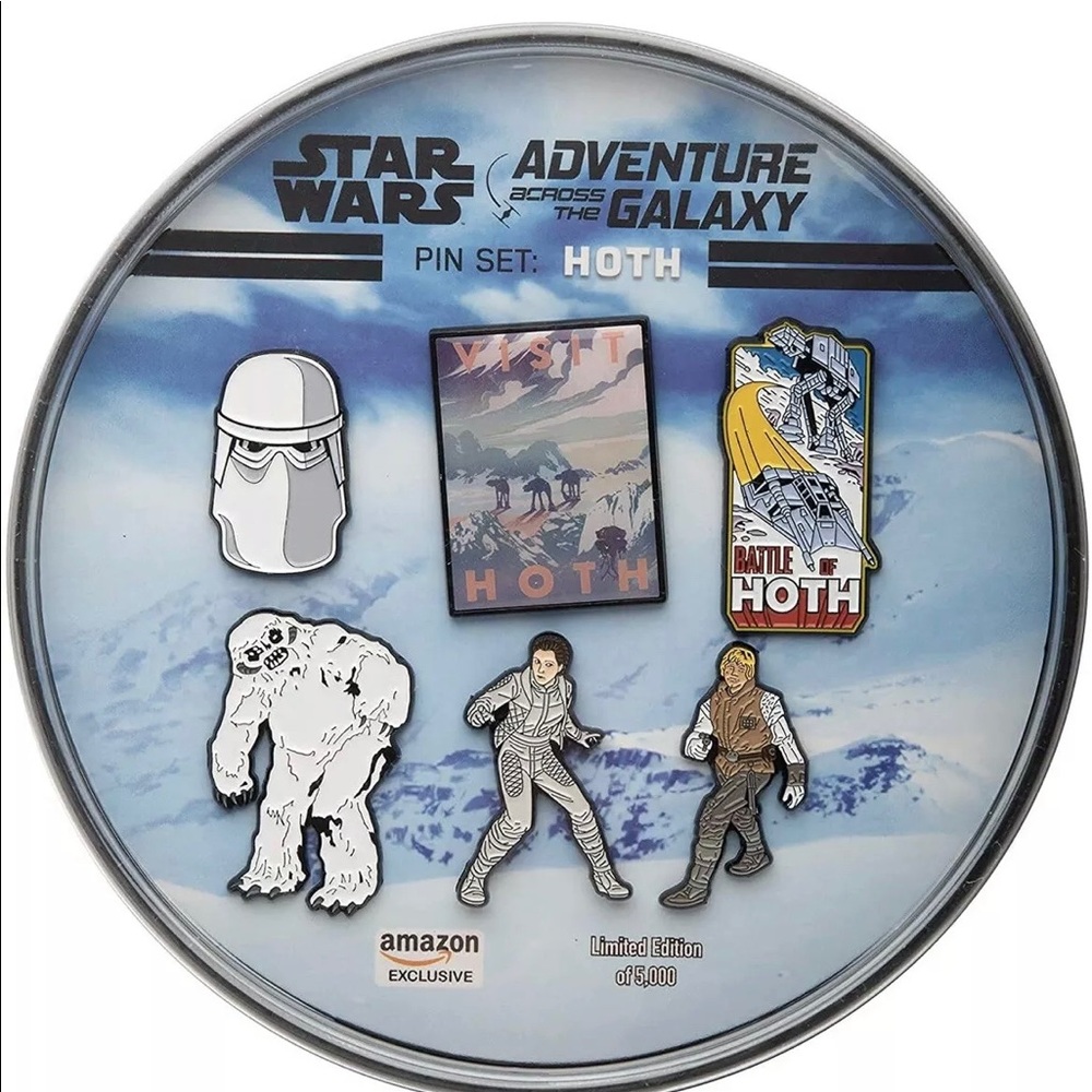 STAR WARS Hoth Metal-Based and Enamel 6 Lapel Pin Set with Circular Window Box